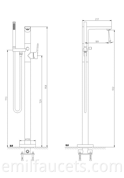 Bathtub shower faucet